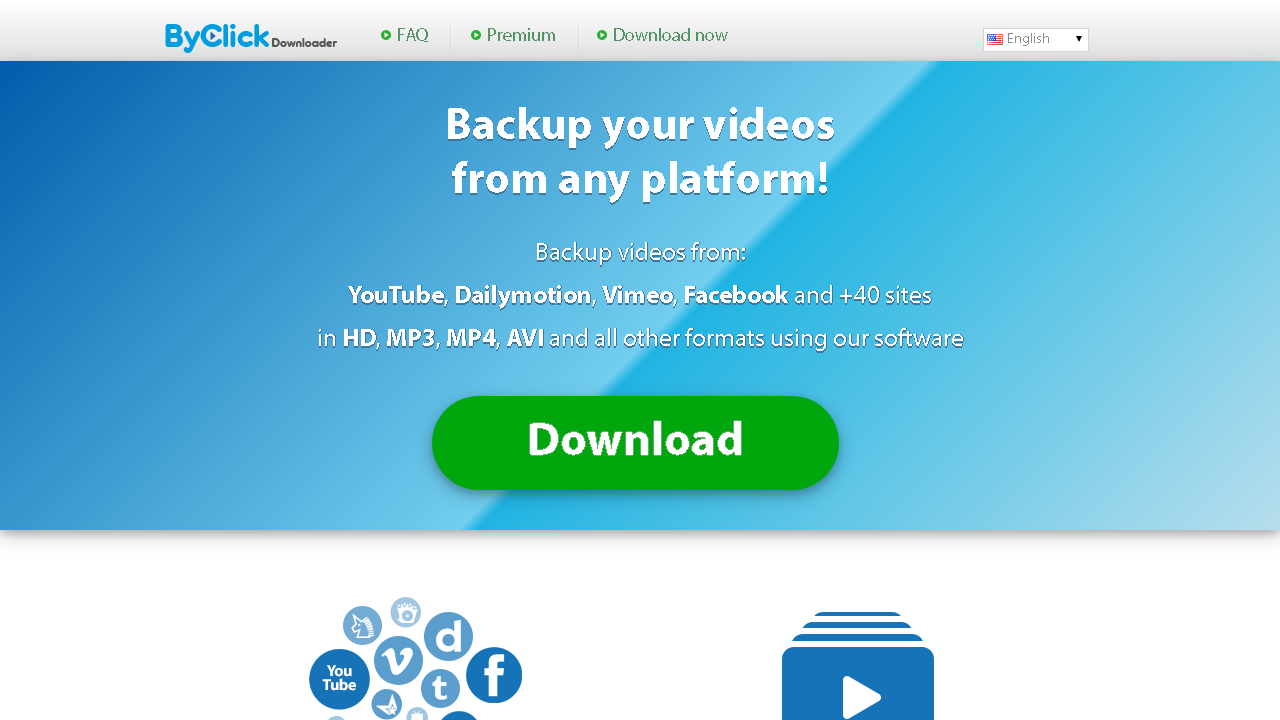 Capture d'écran de http://www.byclickdownloader.com